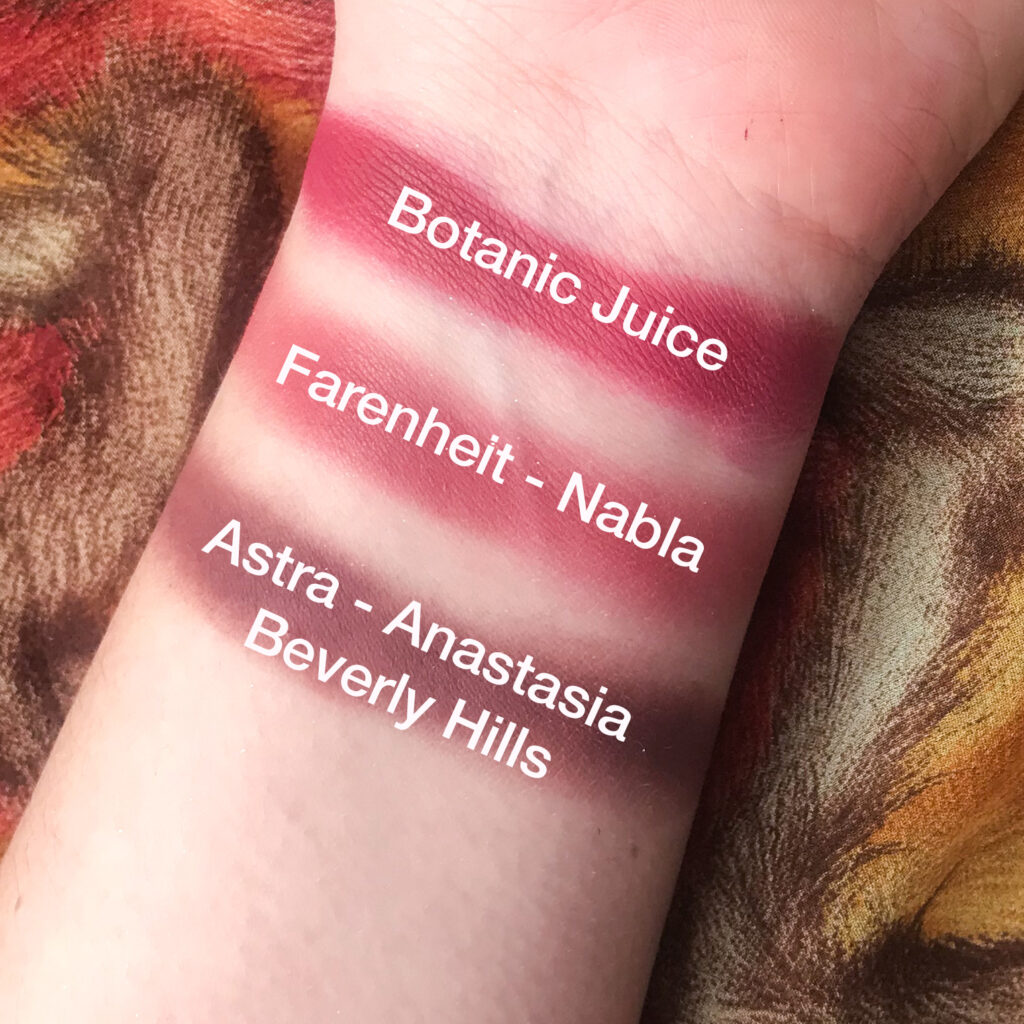 Botanic juice swatches - comparazioni - dupe 