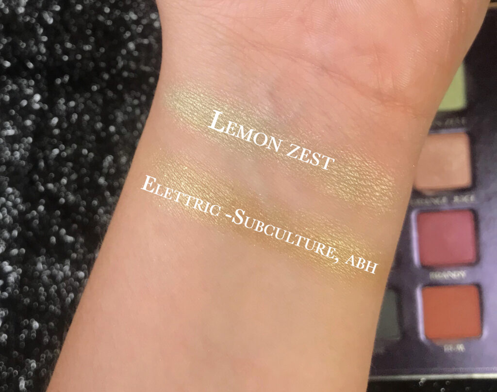 swatch e comparazioni bartender spell , lemon zest