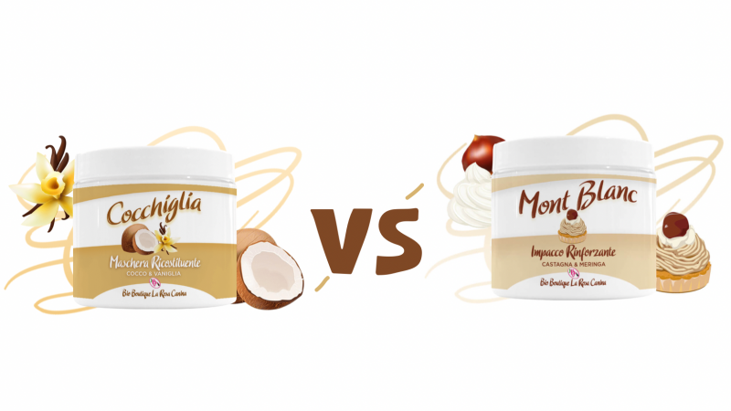 Cocchiglia o Mont Blanc? Maschere capelli di Bio Botique La Rosa Canina a confronto